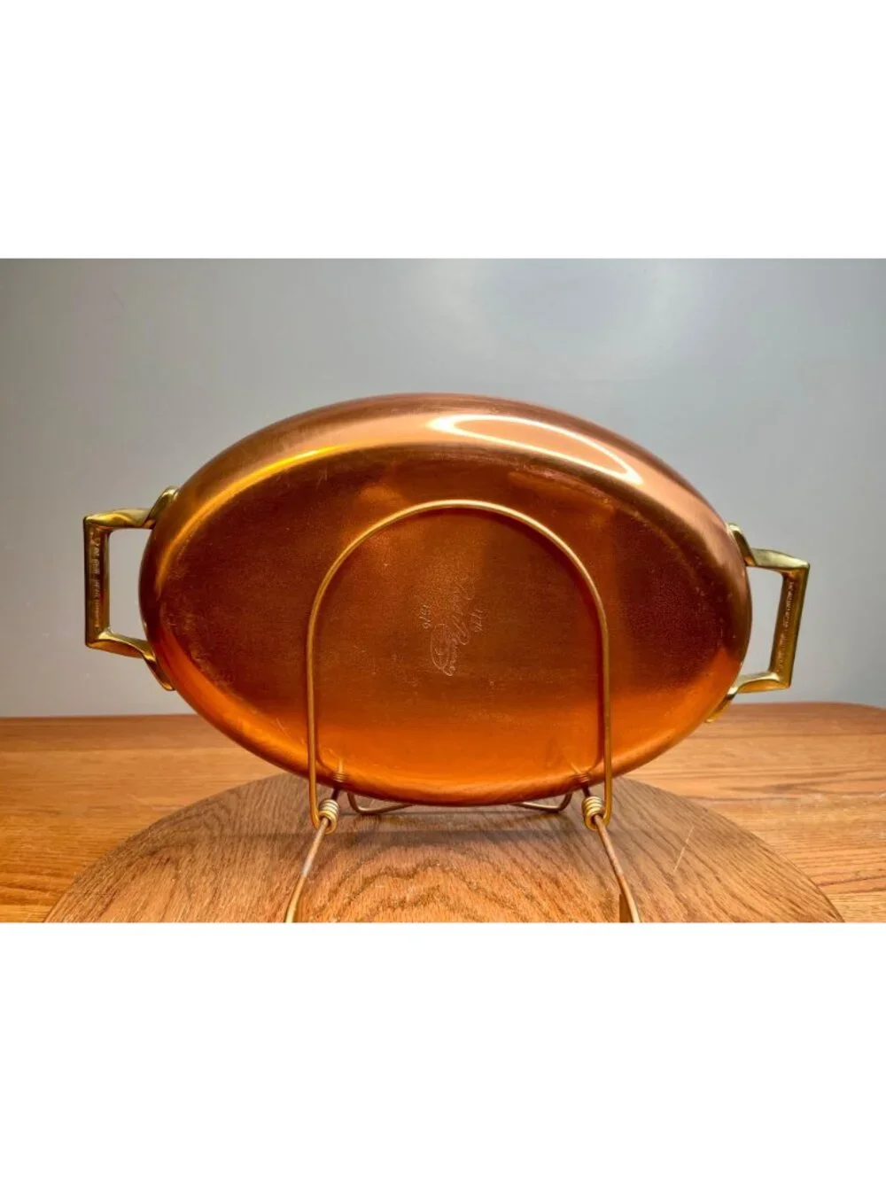 Vintage  Paul Revere Ware 12 inch  Copper Double Handle Oval Au Gratin Pan/ Fish